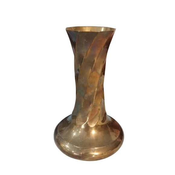 Vintage Brass Swirl Design Vase - Picture 2 of 6